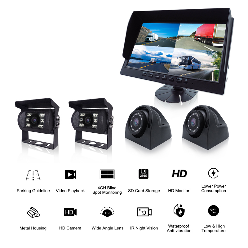 4-Channel-Rear-View-Reverse-Backup-Truck-Camera-10.1-inch-TFT-LCD-Car-Monitor-1